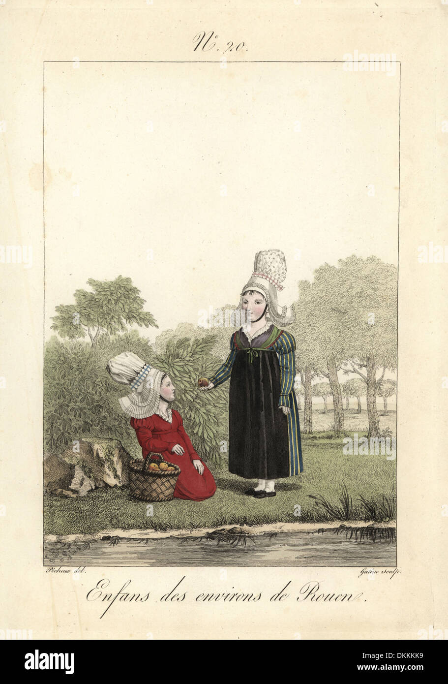 Bambini i costumi dai dintorni di Rouen. Foto Stock