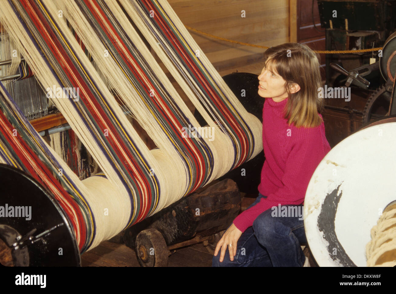 Attrezzature di mulino in Kay Lanificio, missione museo del mulino, Salem, Oregon Foto Stock
