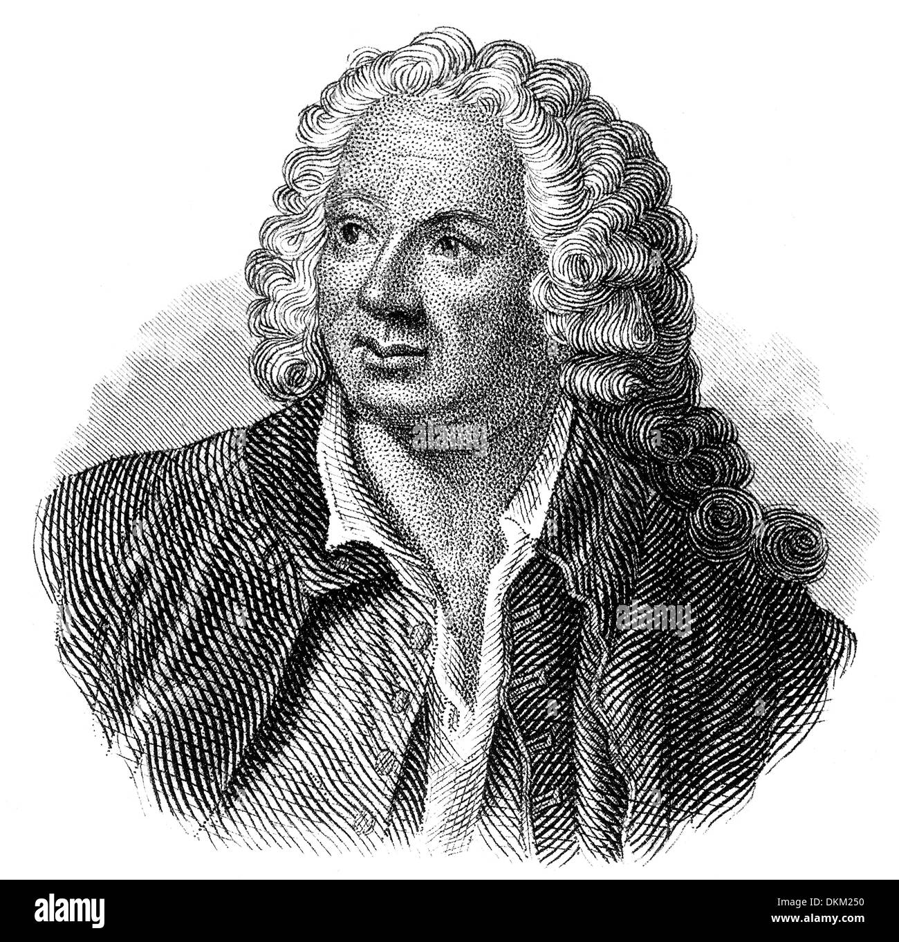 Ritratto di Jean-Baptiste Rousseau, 1671 - 1741, un poeta francese, Foto Stock