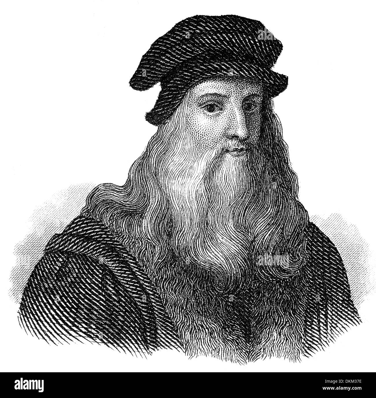 Leonardo da Vinci, 1452 - 1519, pittore italiano, scultore, architetto e ingegnere Foto Stock