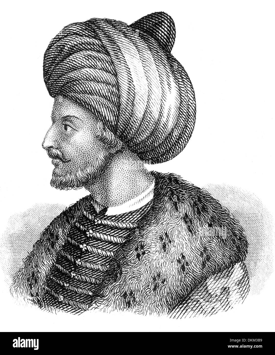 Ritratto di Mehmed II, il conquistatore, 1432 - 1481, sultano dell'Impero Ottomano, Foto Stock