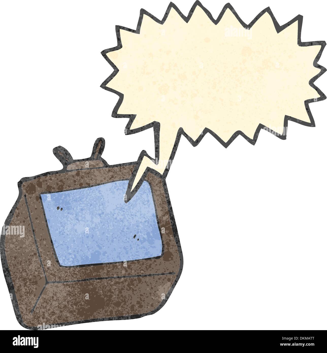 Cartoon retrò con texture. Isolato su bianco. Illustrazione Vettoriale