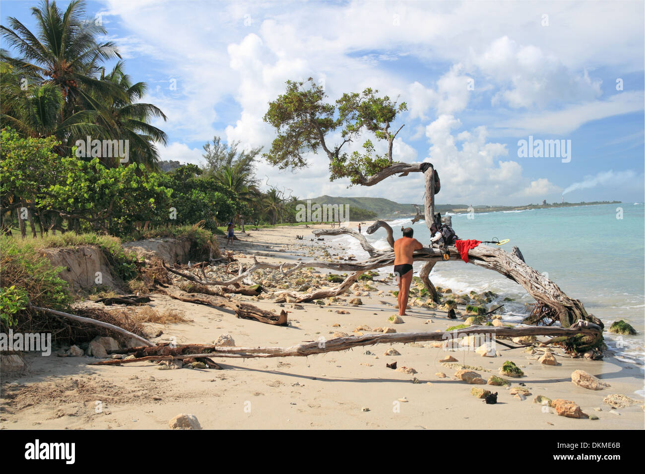 Playa Amarillo, Playa Jibacoa, Mayabeque provincia, Cuba, il Mare dei Caraibi e America centrale Foto Stock