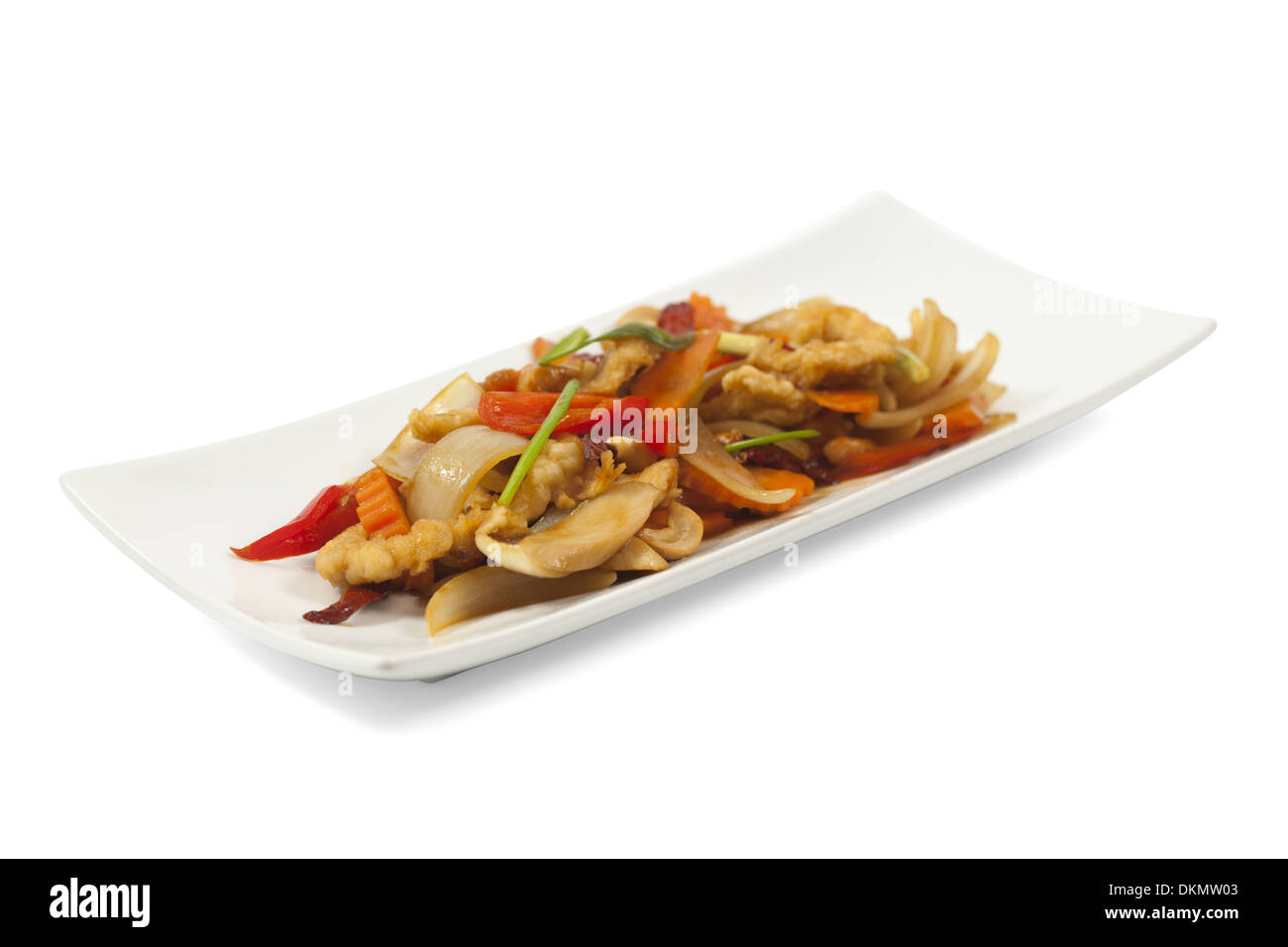 Cibo tailandese, pollo e anacardi con il percorso Foto Stock