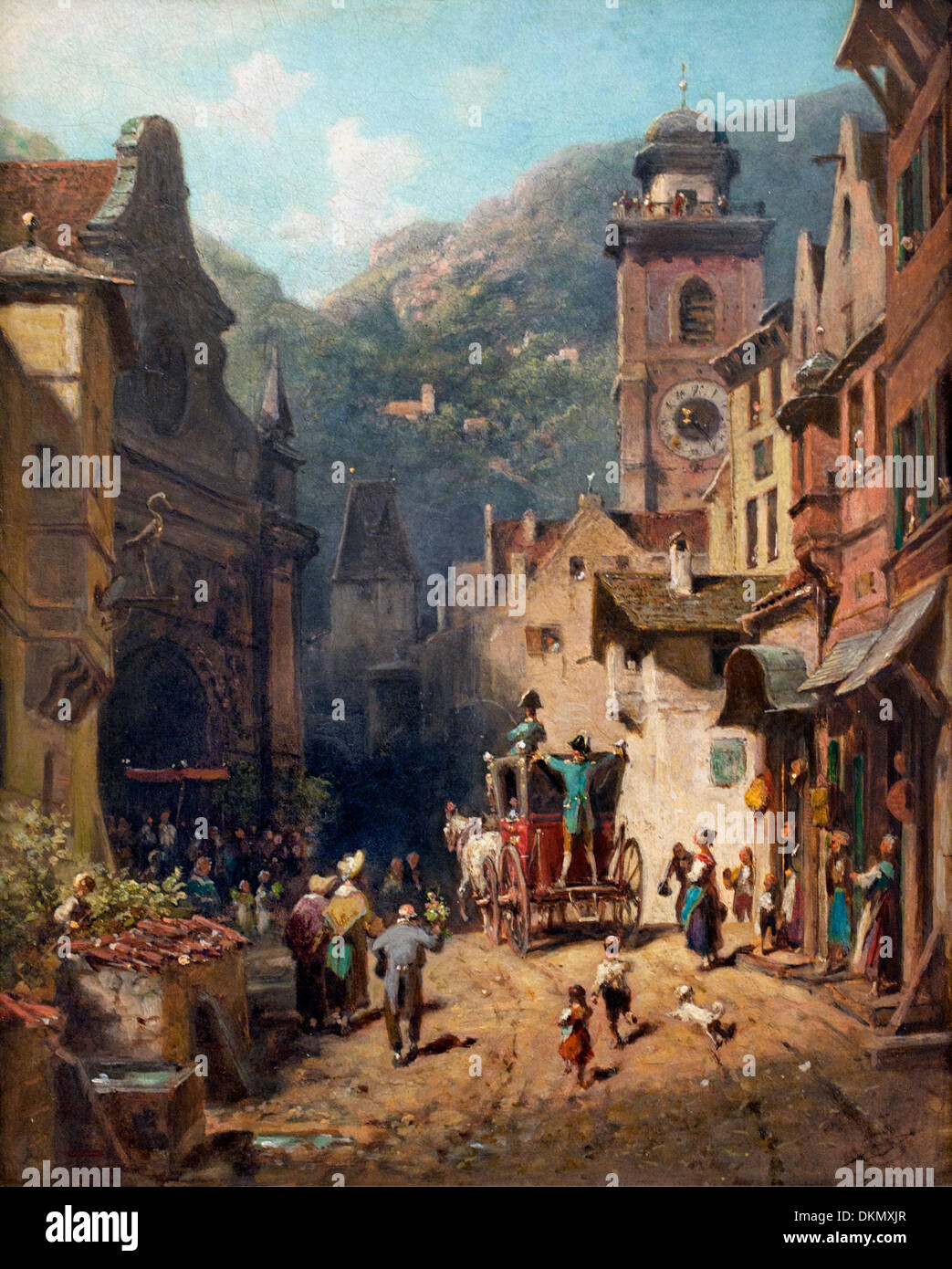 La visita del principe locale 1870 Carl Spitzweg 1808-1885 il tedesco in Germania Foto Stock