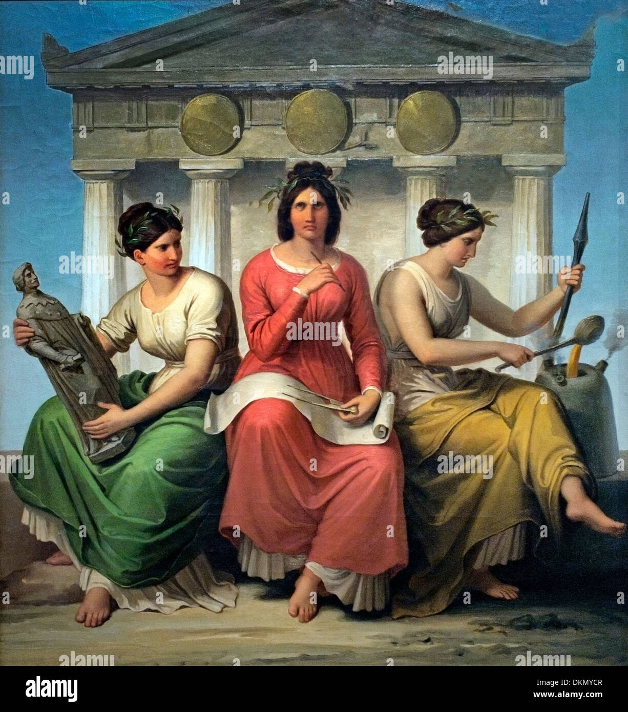 Tre figure allegoriche: architettura e scultura il minerale di arte arte orientabile Wilhelm von Kaulbach (1804-1874) tedesco Germania Foto Stock