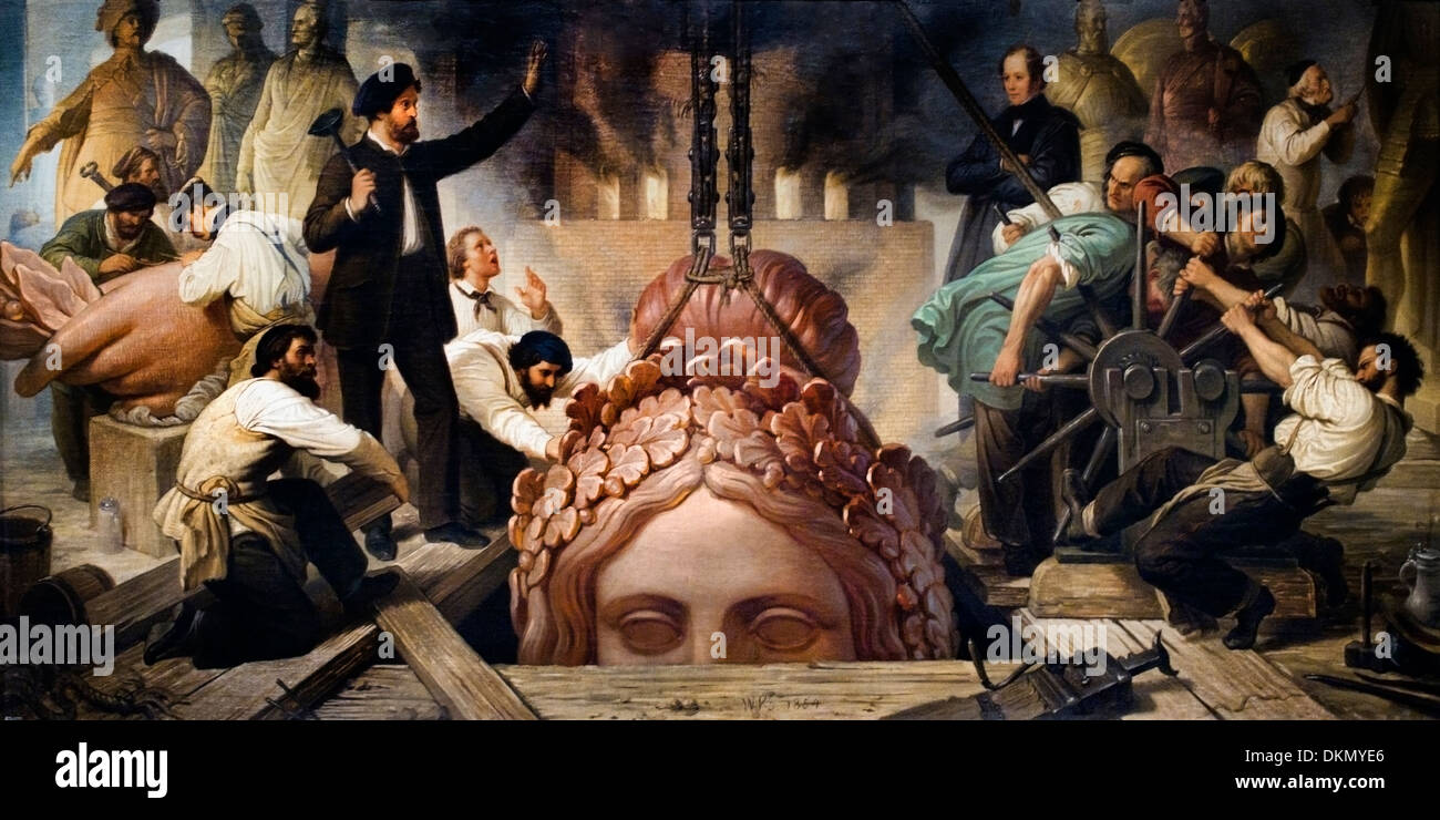 Testa colossale di Bavaria dalla miniera di ferro Wilhelm von Kaulbach (1804-1874) tedesco Germania Foto Stock