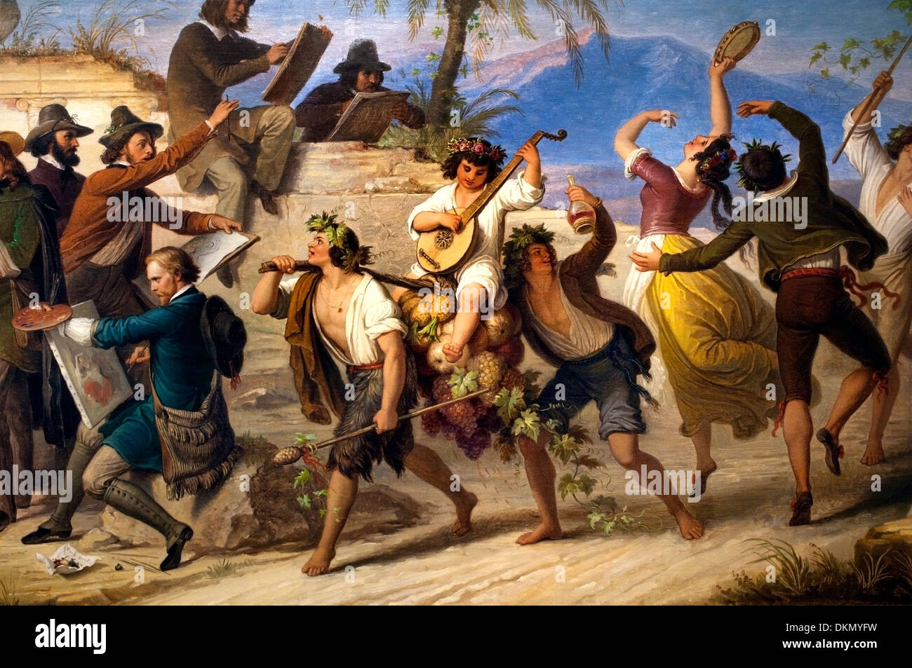 Gli artisti tedeschi fanno il loro bozzetti in Roma (C. 1848) Wilhelm von Kaulbach (1804-1874) tedesco Germania Foto Stock