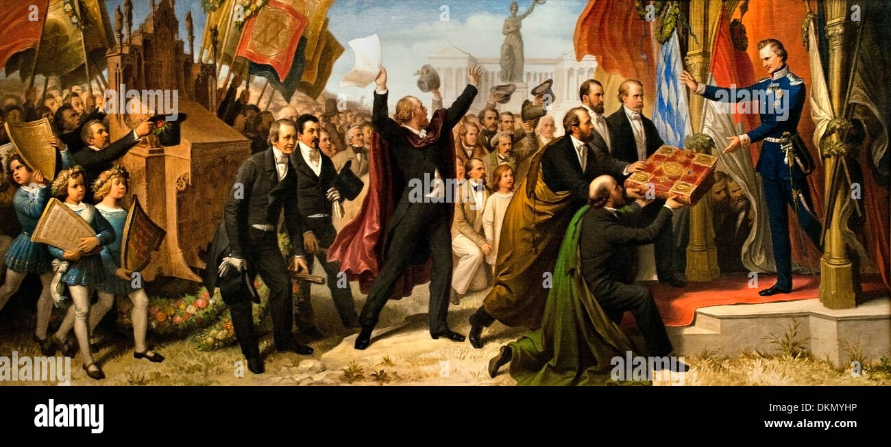 Gli artisti di Monaco di Baviera in associazione con i cittadini presenti KonigLudwig ho l'Album Wilhelm von Kaulbach (1804-1874) Tedesco Foto Stock