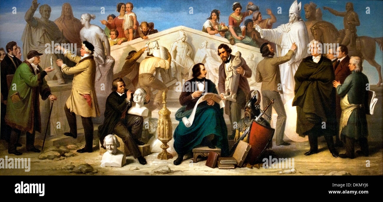 Die von König Ludwig I Tätigkeit gesetzten Bildhauer - il set di re Ludwig I attività scultore Wilhelm von Kaulbach 1804-1874 Foto Stock