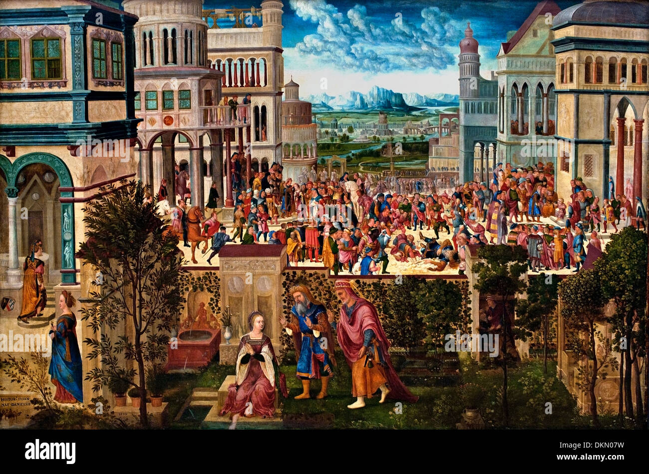 Geschichte der Susanna - tory di Susanna da Hans Schopfer il sambuco 1505 - 1569 il tedesco in Germania Foto Stock