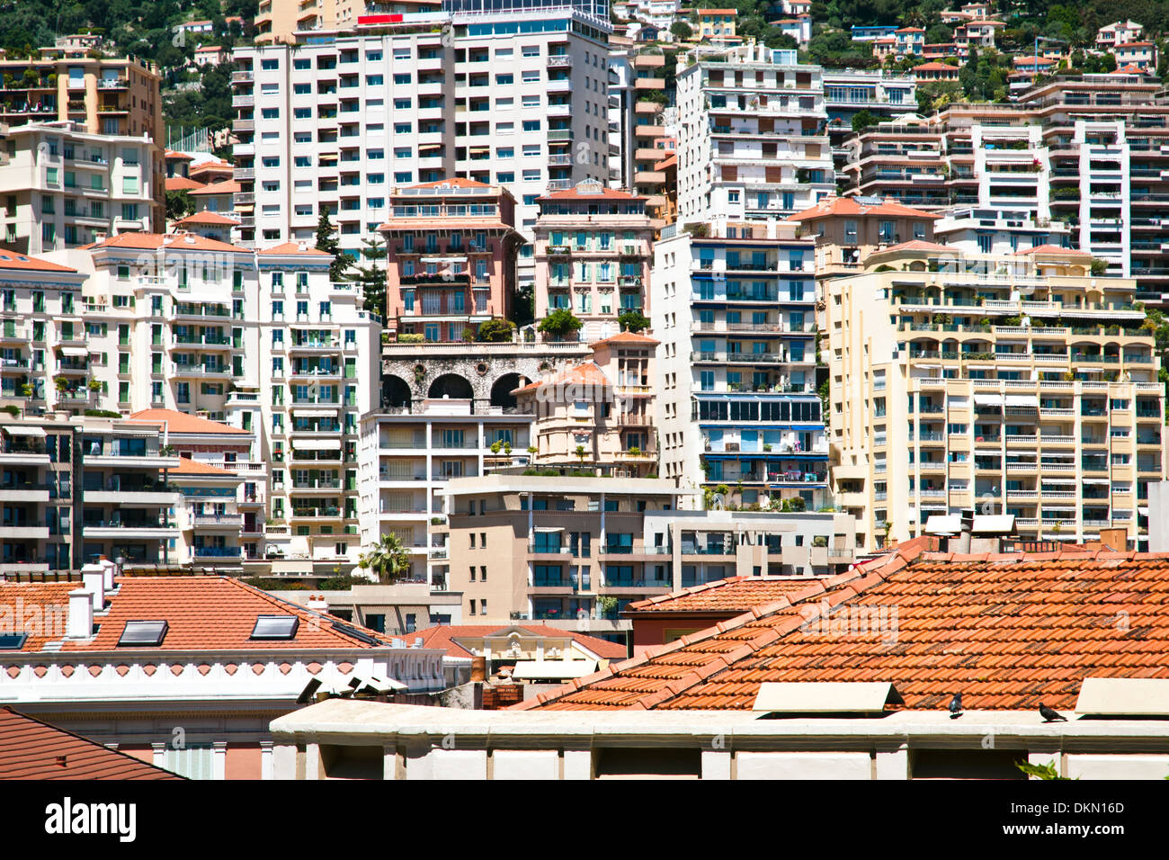 Quartiere residenziale, Monaco, sovrano città-stato, Riviera Francese, Europa occidentale Foto Stock