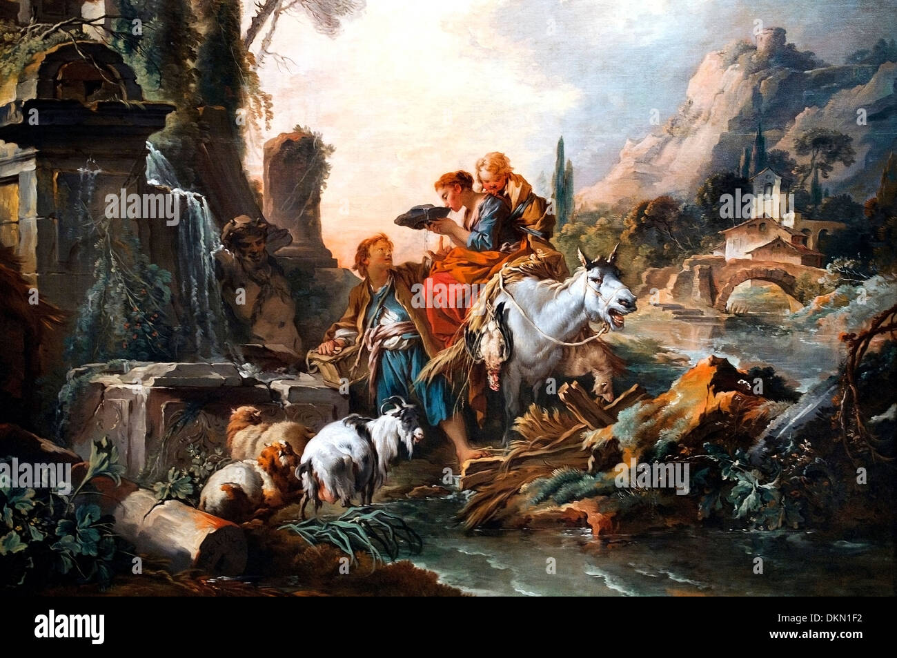 Resto presso la Fontana di Francois Boucher 1703-1770 Francia - Francese Foto Stock