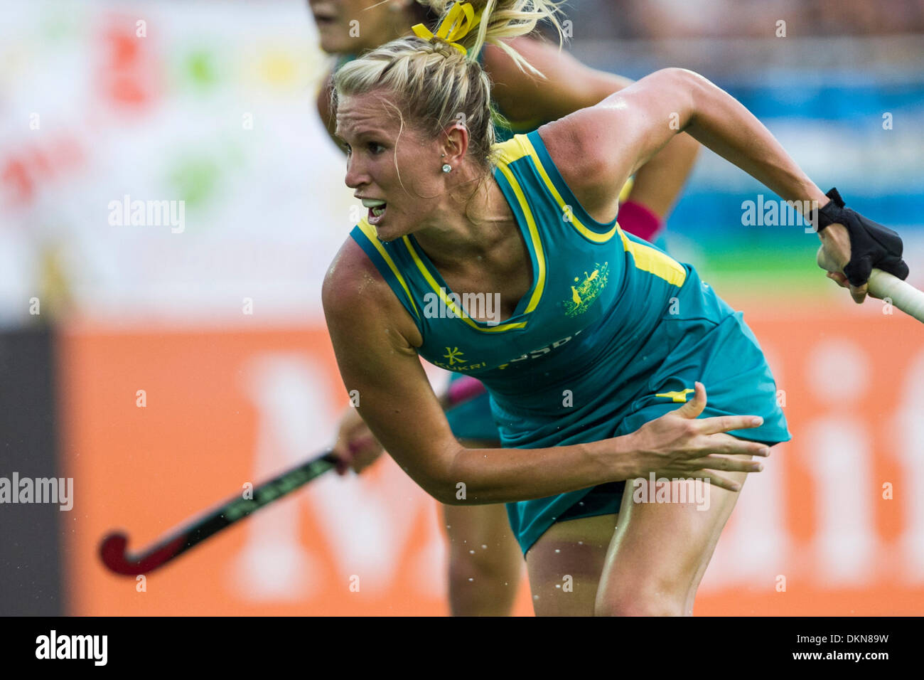 Tucuman, Argentina. 07Th Dec, 2013. Inghilterra v Australia, le donne del mondo di Hockey League, Tucuma&#x301;n, Argentina. Club Natacio&#x301;n Gimnasia y. - Schulz J. Credito: Azione Sport Plus/Alamy Live News Foto Stock