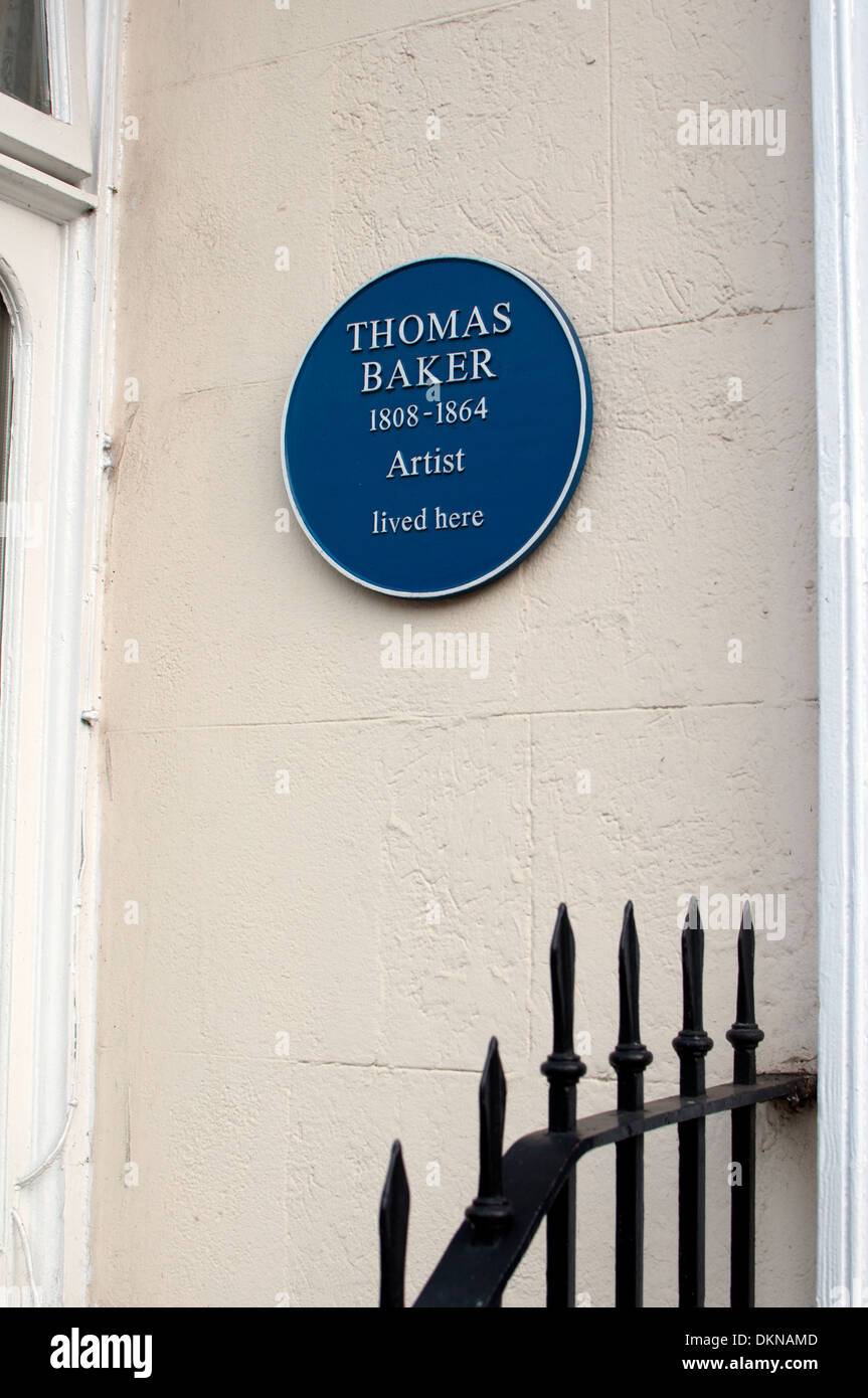 Thomas Baker, artista targa blu, Leamington Spa, Regno Unito Foto Stock