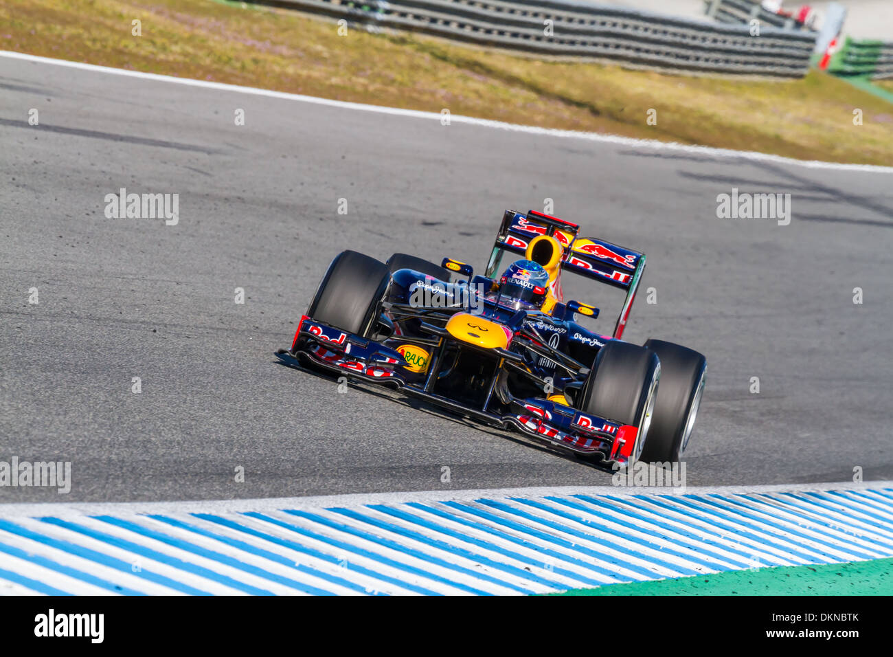 Sebastian Vettel della Red Bull F1 gare sulla sessione di formazione Foto Stock