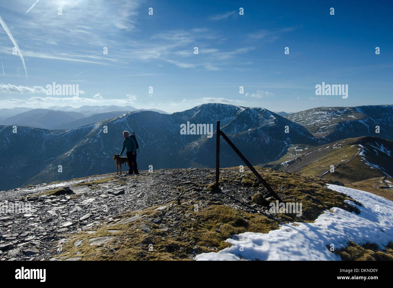 Fino Grisedale sul picco di una superba febbraio giornata di sole Foto Stock