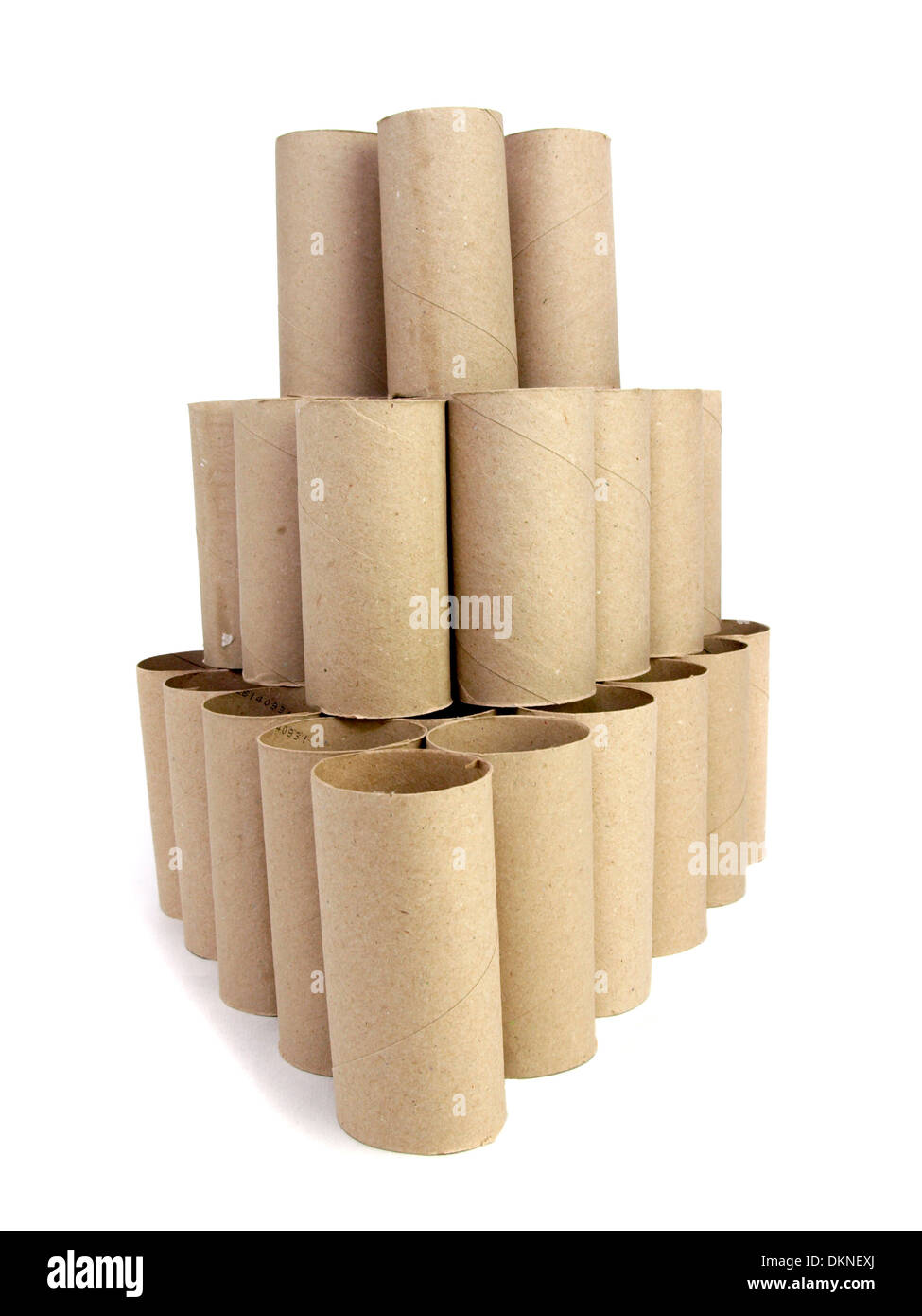 Rotolo di carta igienica di tubi Foto Stock