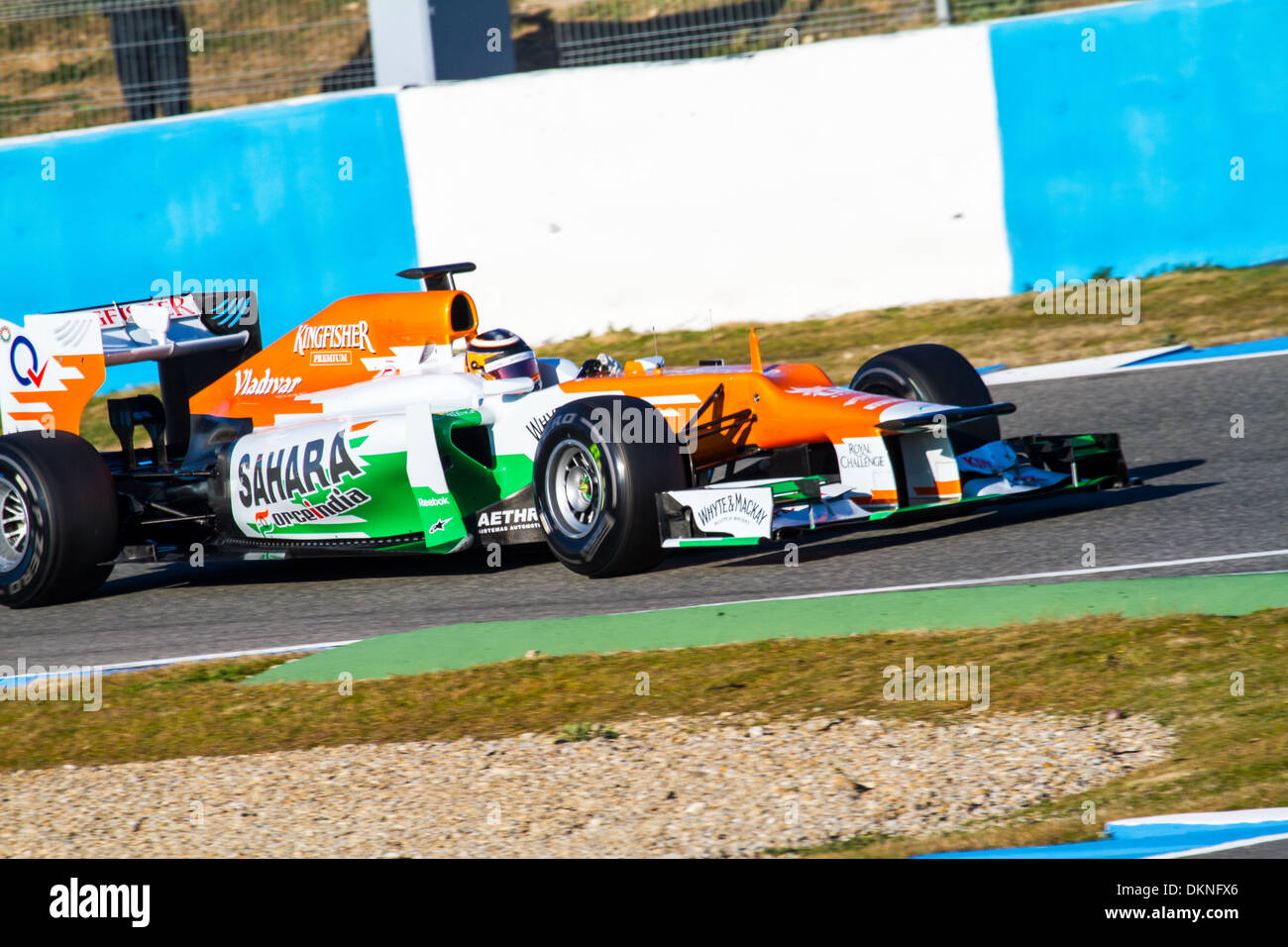 Nico Hülkenberg della Force India F1 gare sulla sessione di formazione Foto Stock