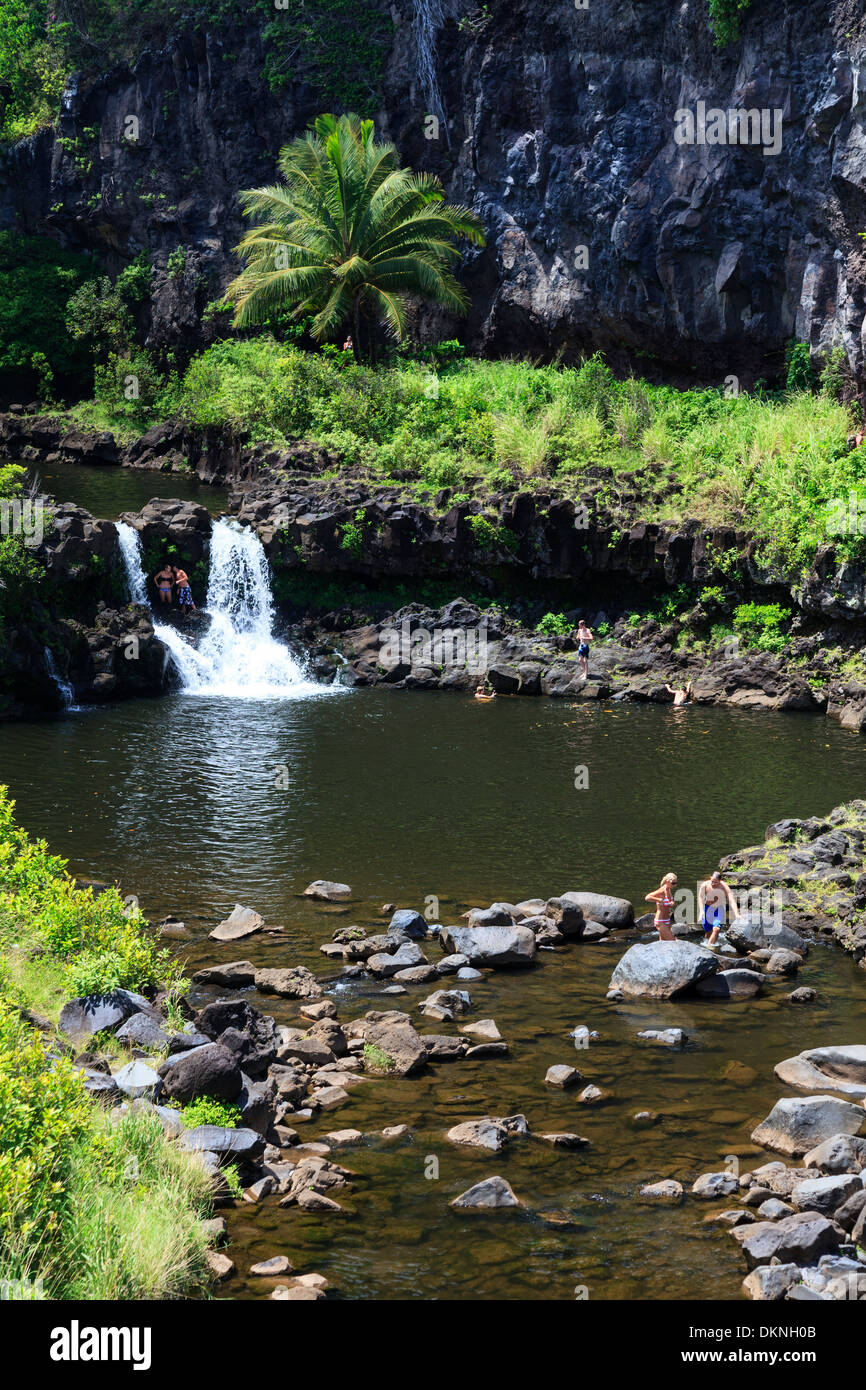 Stati Uniti d'America, Hawaii, Haleaka National Park, Oheo Gulch (sette piscine sacra) Foto Stock