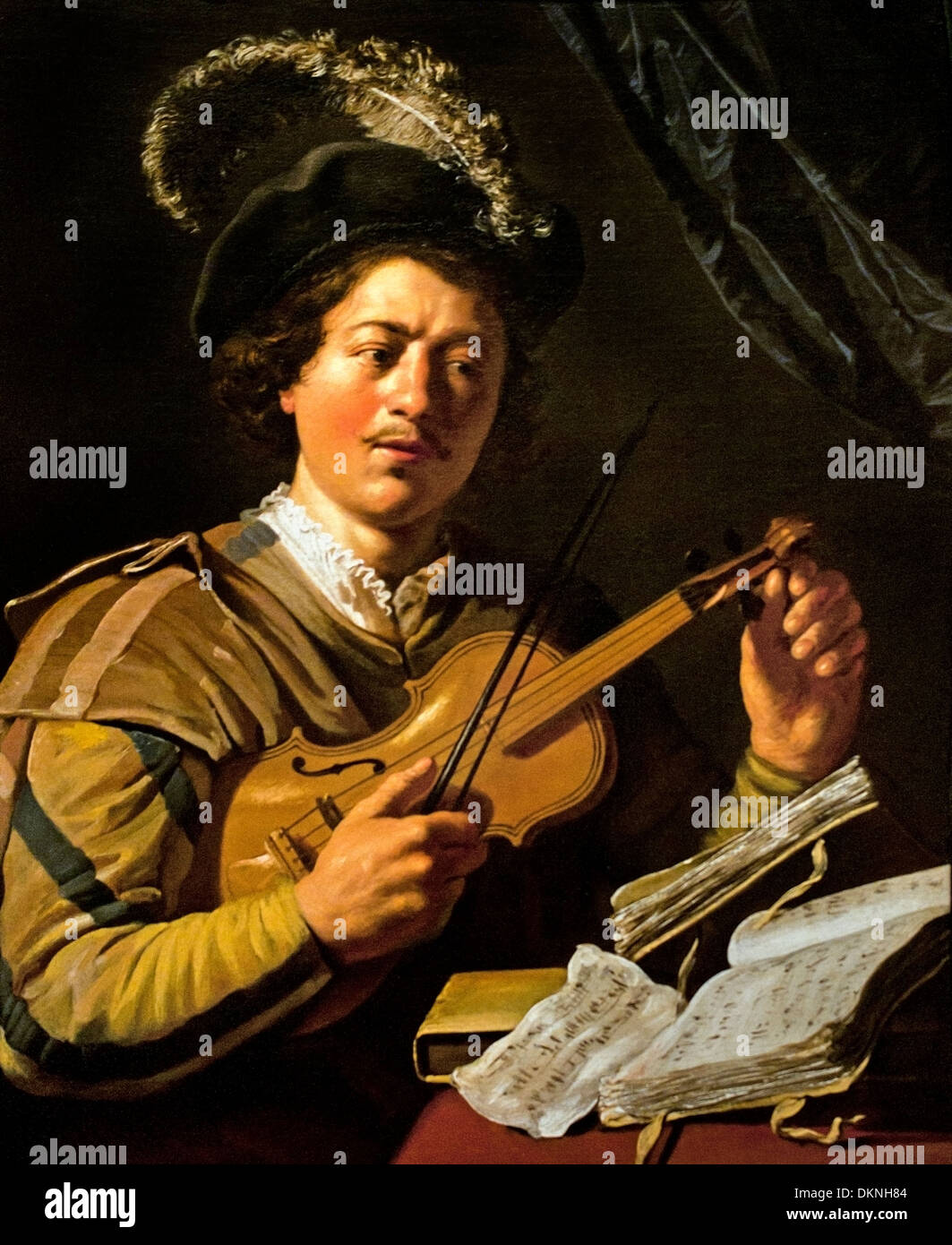Lettore di violino 1625 Jan Lievens 1607-1674 olandese Paesi Bassi Foto Stock