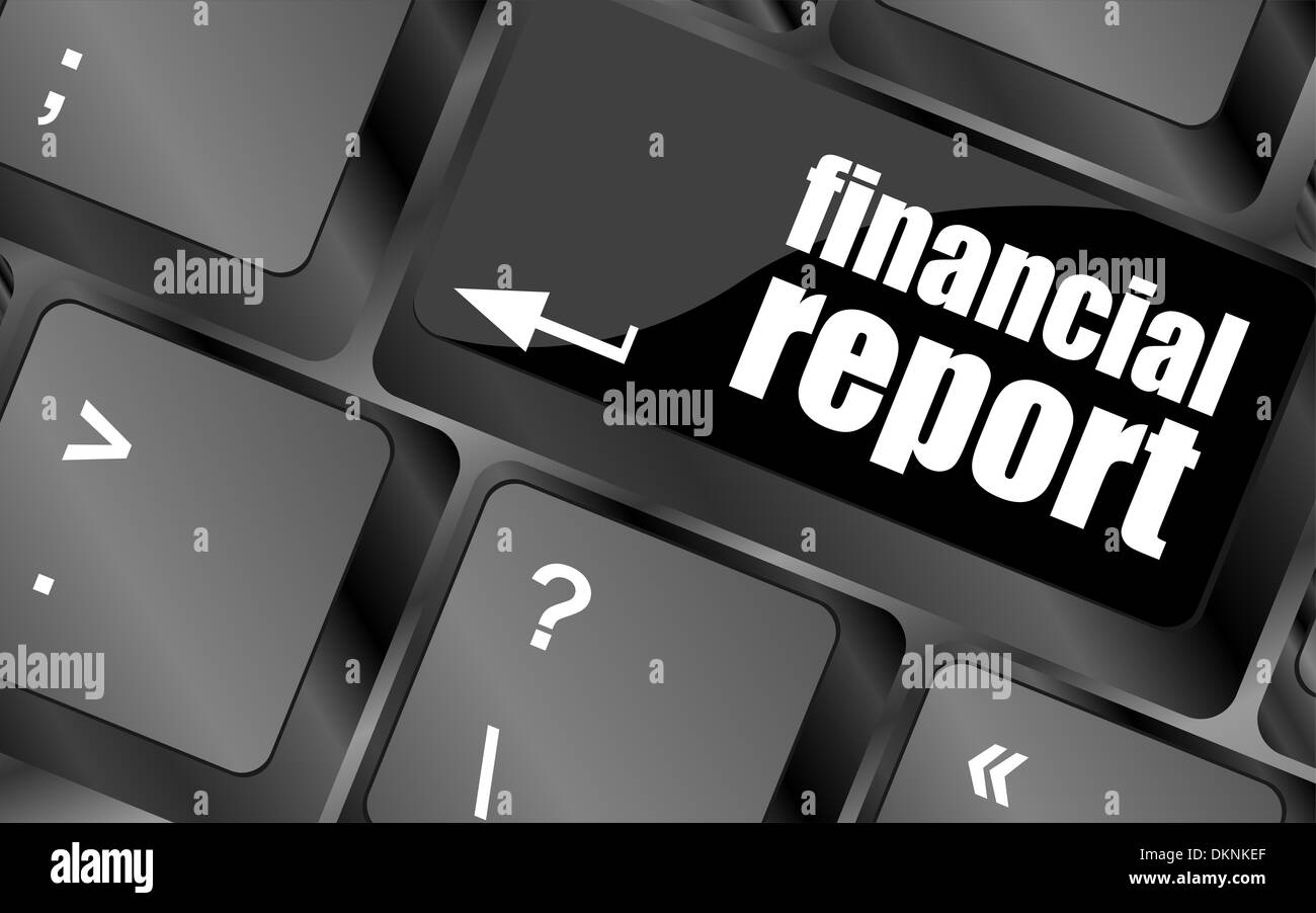 Tasto della tastiera con relazione finanziaria button Foto Stock