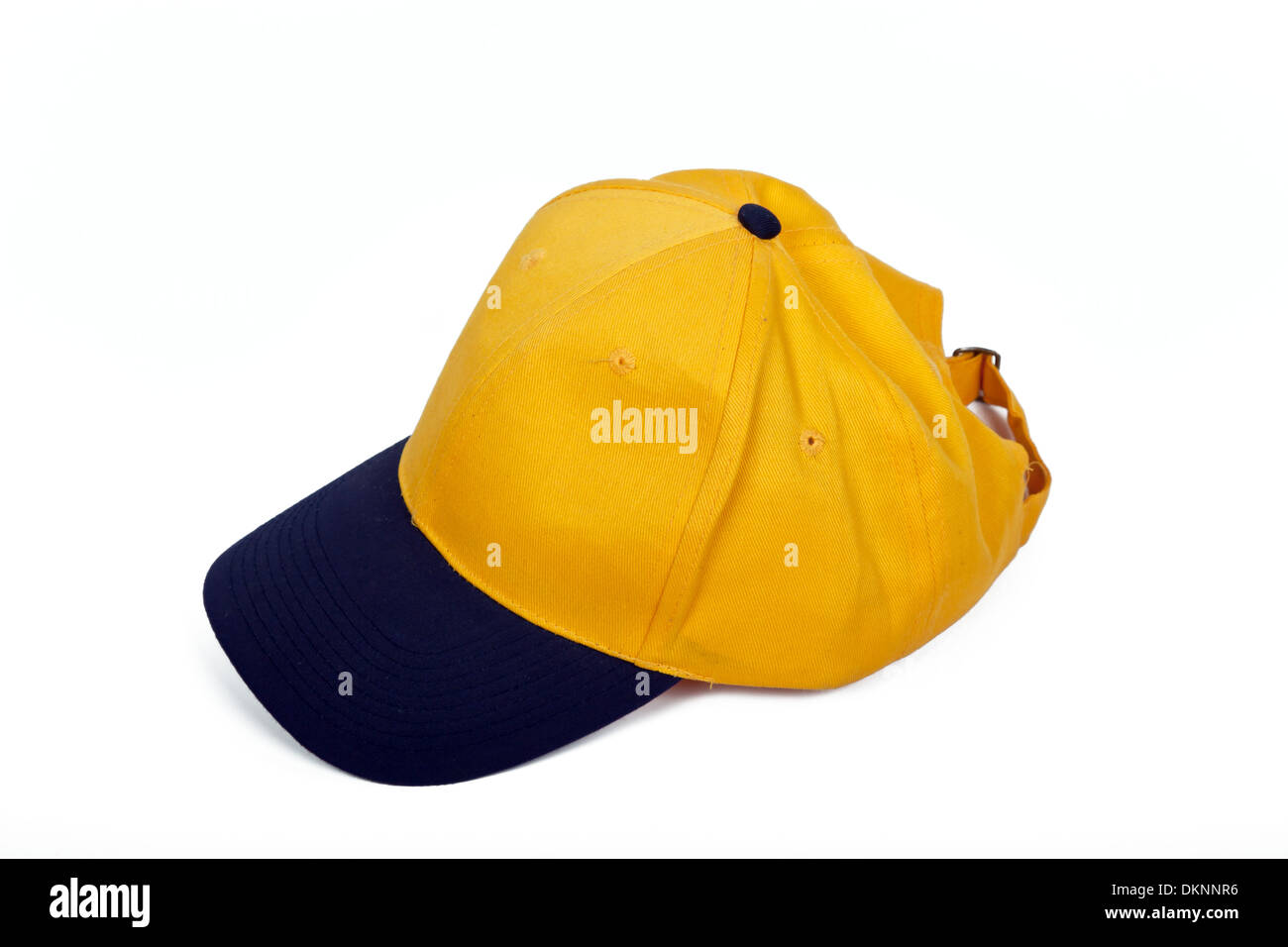Berretto da baseball con colori blu e giallo Foto Stock