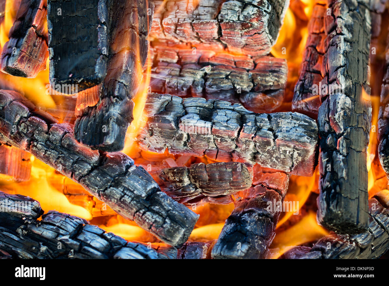 UK: fuoco di legna Foto Stock