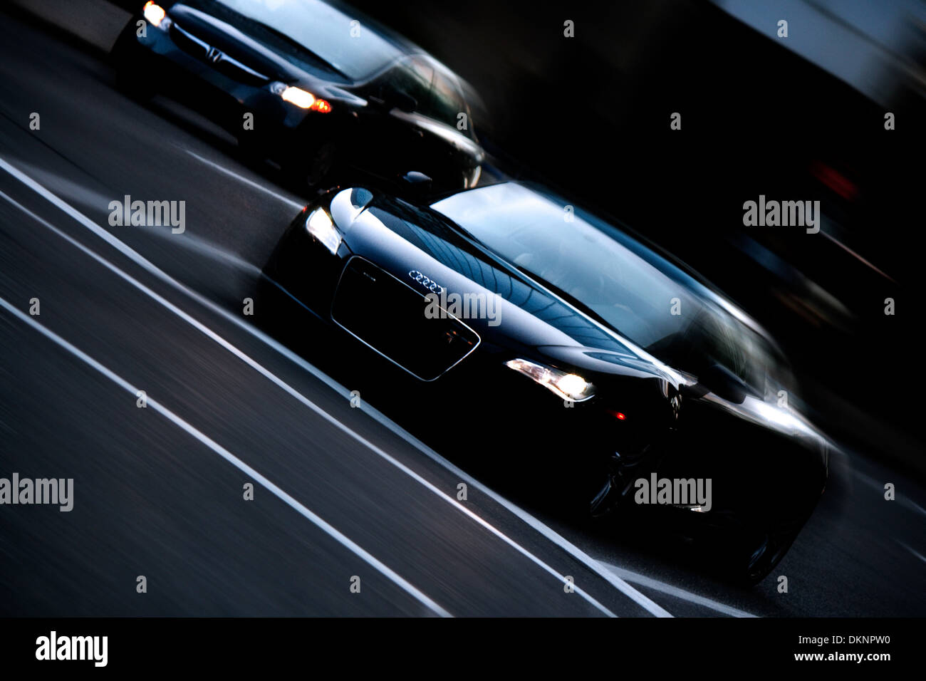 Angolo di visualizzazione di un Audi R8 auto sportiva. Foto Stock