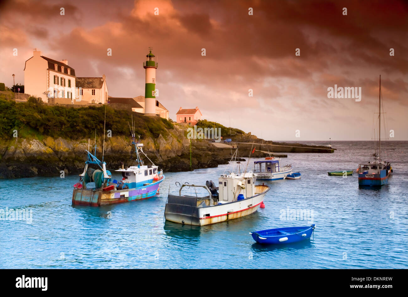 Villaggio Doelan. La Bretagna, in Francia, in Europa. Foto Stock