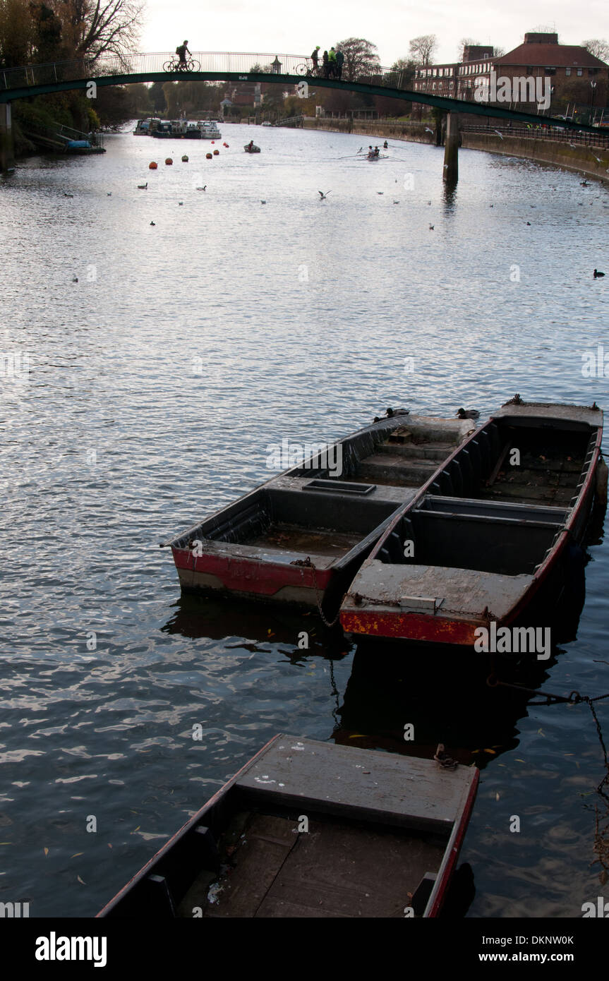 Eel pie island bridge Twickenham Middlesex Foto Stock