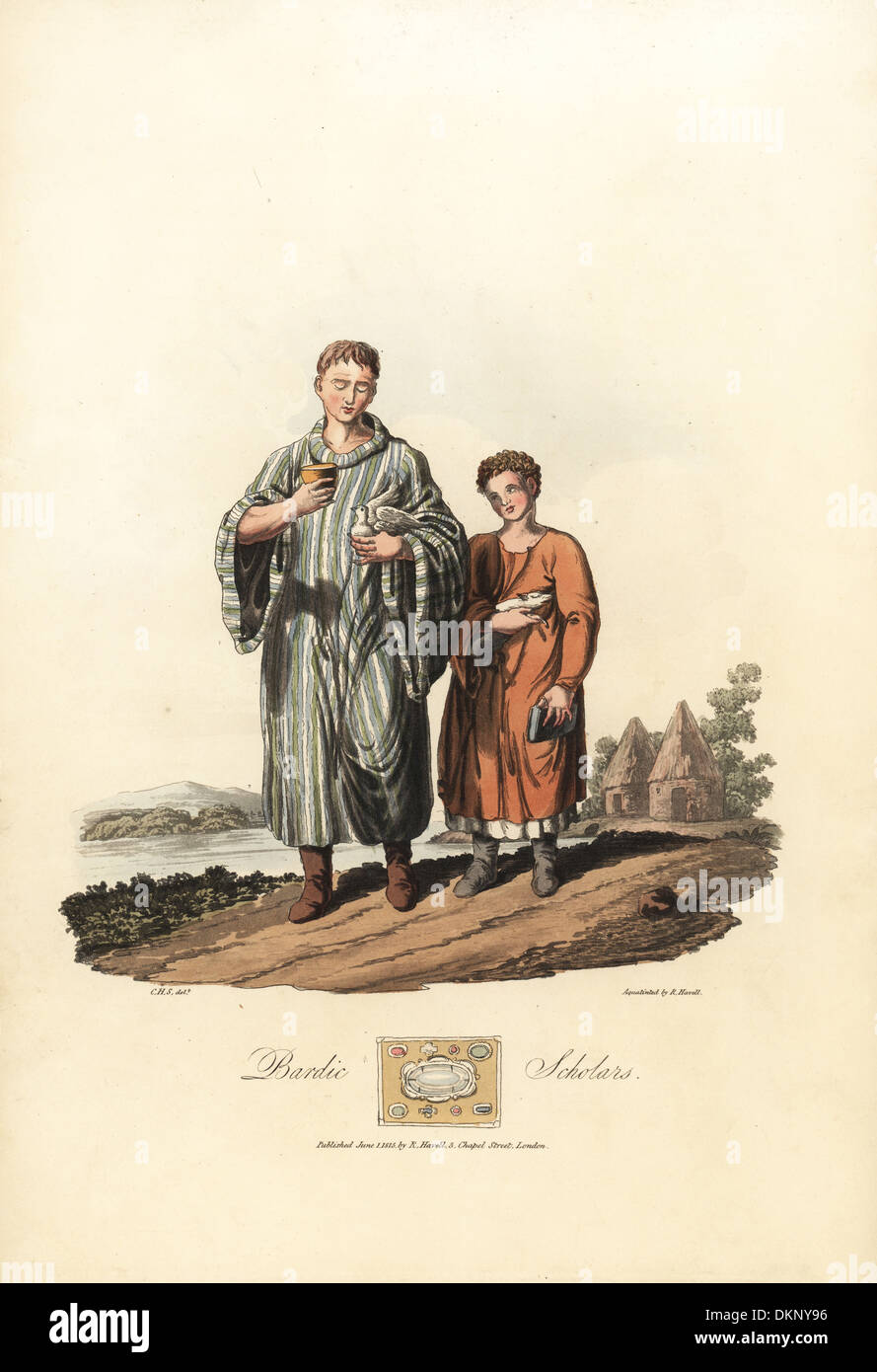 Druidic Bardic discepolo e il debuttante, dall'età pre-romana. Foto Stock