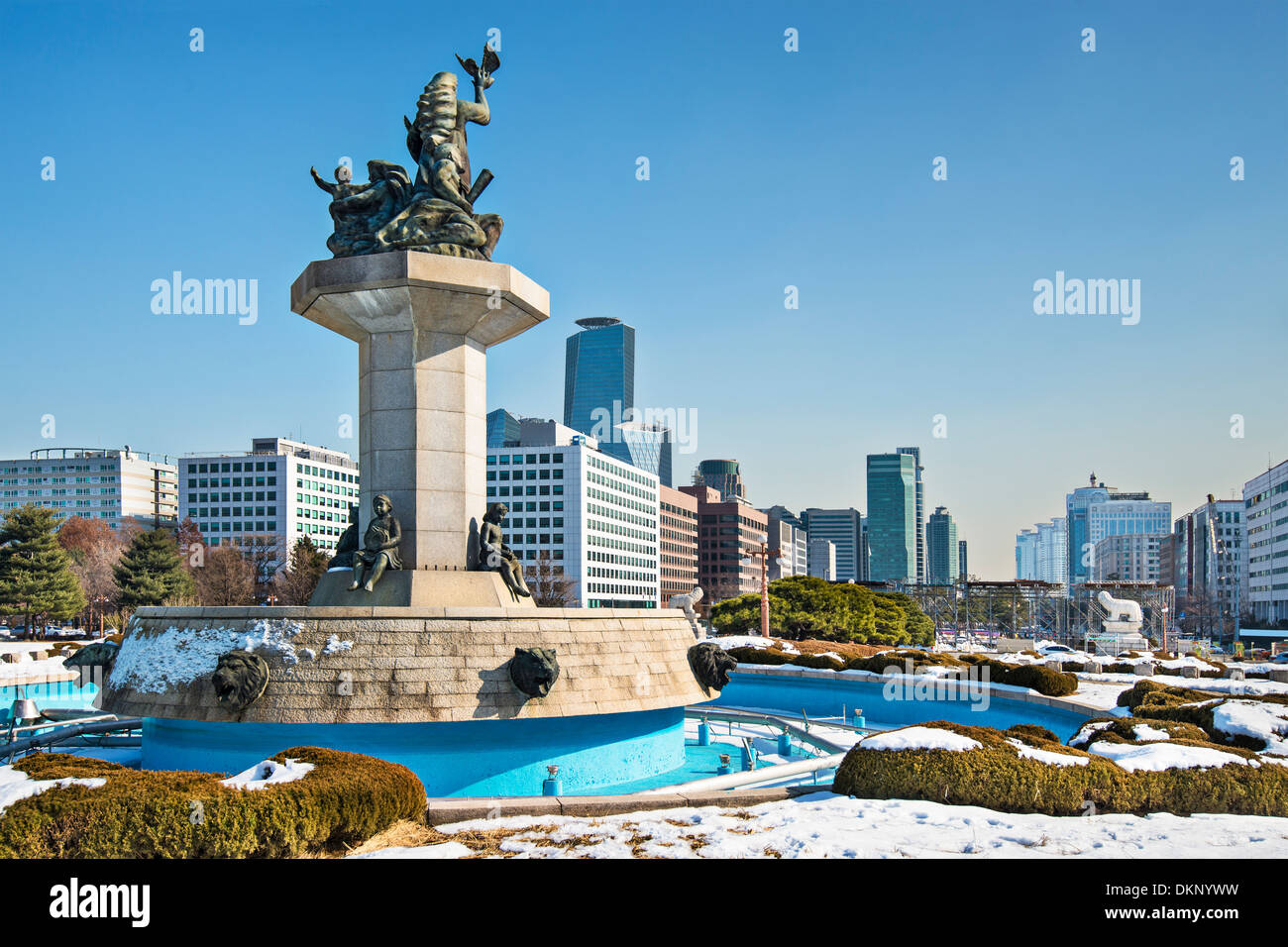 Seoul, Corea del Sud cityscape dal Palazzo del Parlamento. Foto Stock