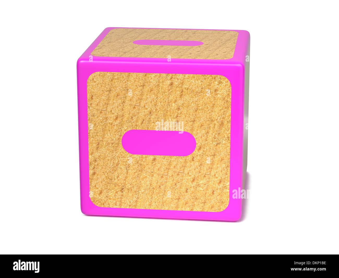 Segno meno - alfabeto per bambini blocco. Foto Stock