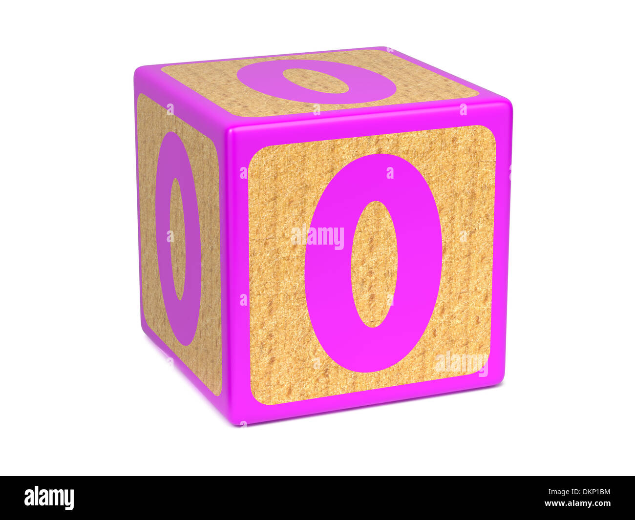 Numero 0 - alfabeto per bambini blocco. Foto Stock