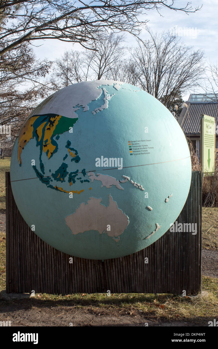 Globo mondo mostra Australasia a Toronto Zoo Foto Stock