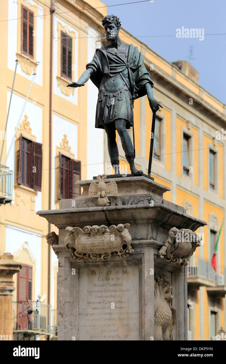 Statua di Carlo V, Piazza Bologna, Palermo, Sicilia, Italia Foto stock -  Alamy