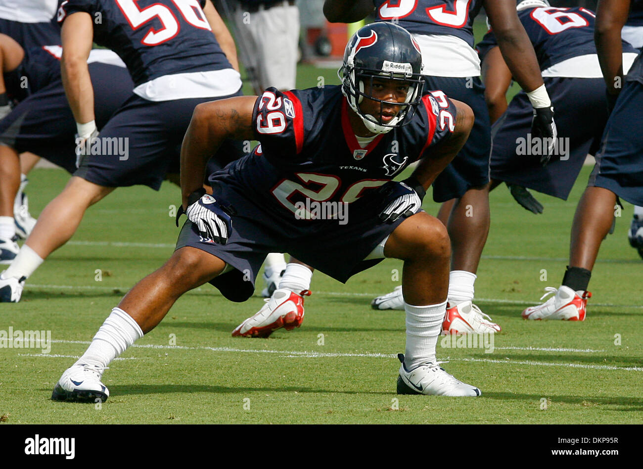 Giugno 15, 2009 - Houston, Texas, Stati Uniti - 15 Giugno 2009: Texans rookie cornerback Glover Quin funziona con la Houston Texans durante il team di mini camp tenuto presso il Methodist Training Facility. (Credito Immagine: © Southcreek globale/ZUMApress.com) Foto Stock