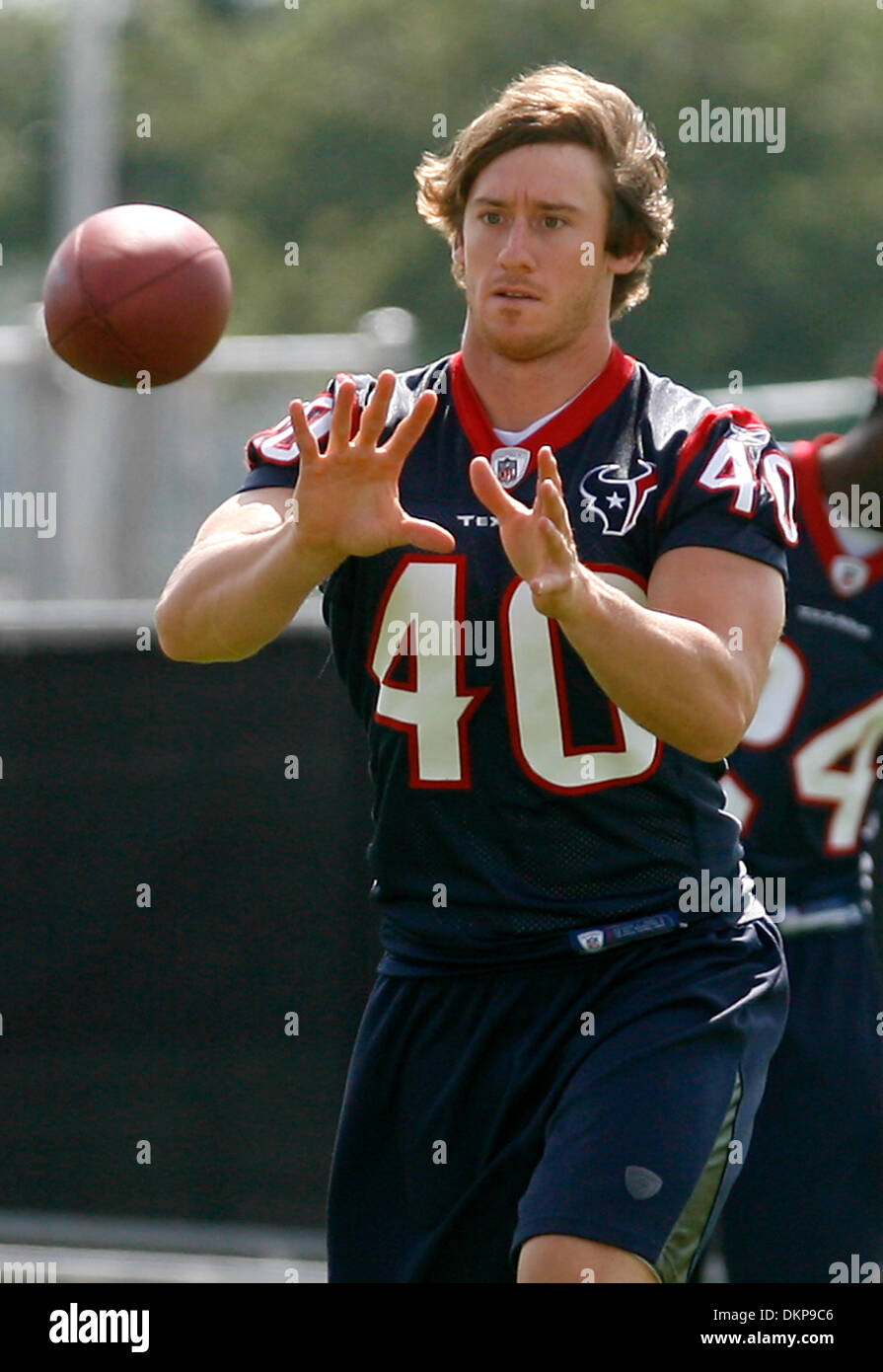 Giugno 16, 2009 - Houston, Texas, Stati Uniti - 16 Giugno 2009: Texans Giovanni la boccola lavora con la Houston Texans durante il team il primo mini-camp tenuto presso i Texans training facility. (Credito Immagine: © Southcreek globale/ZUMApress.com) Foto Stock