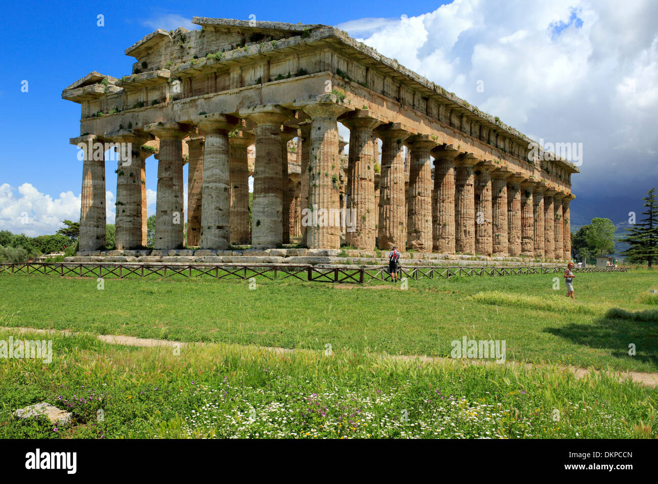 Tempio di Poseidone (450 BC), Paestum, Campania, Italia Foto Stock
