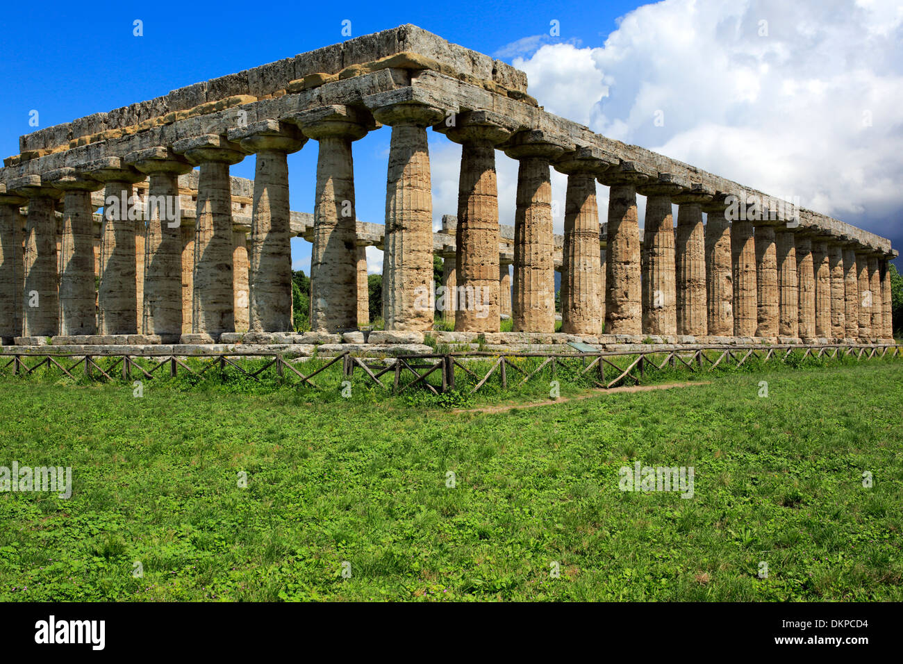 Tempio di Hera (550 BC), Paestum, Campania, Italia Foto Stock