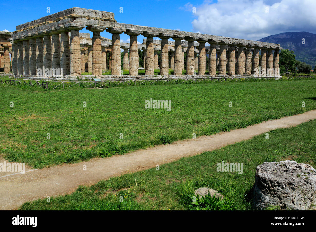 Tempio di Hera (550 BC), Paestum, Campania, Italia Foto Stock