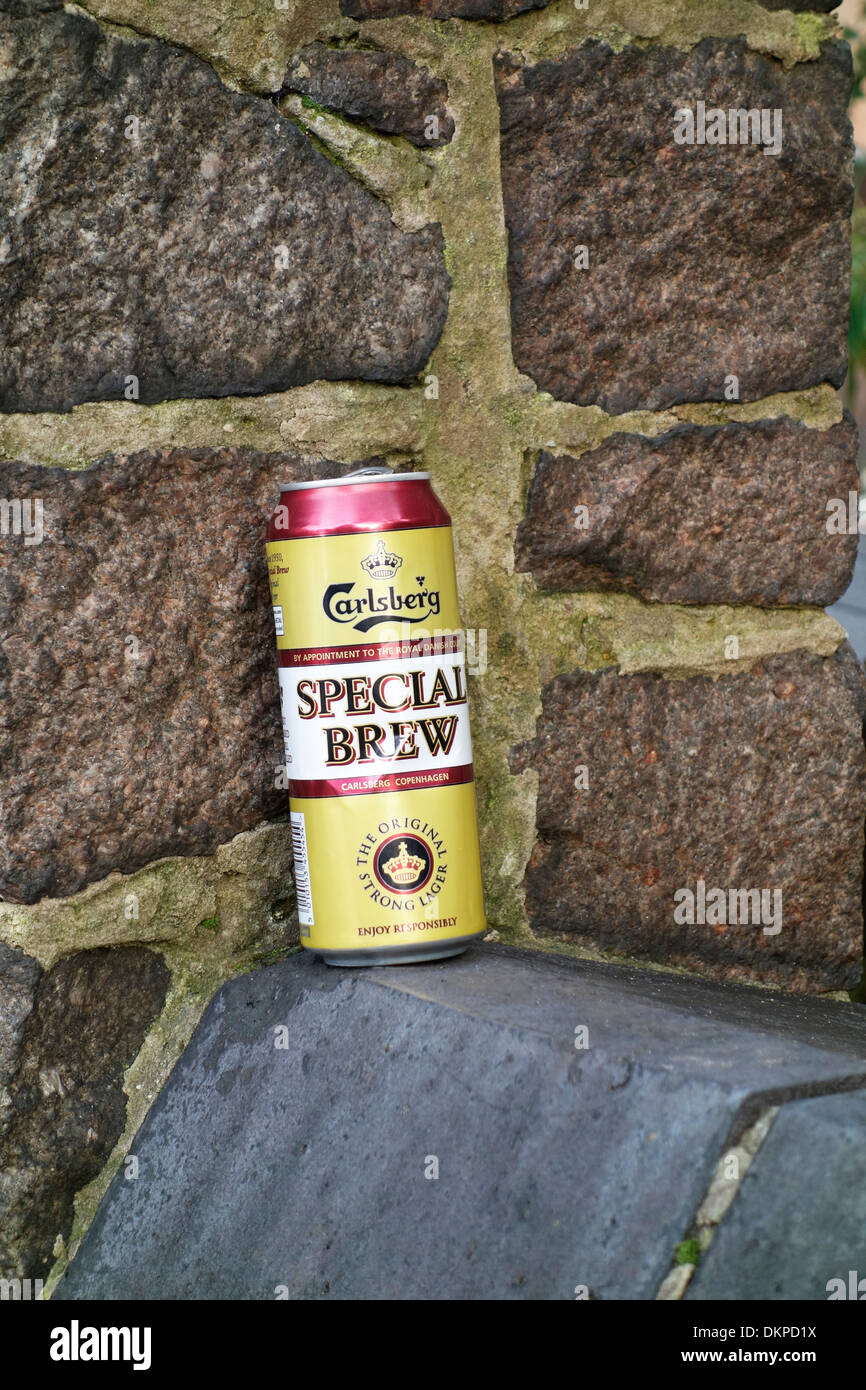 Un scartato può di Carlsberg Special Brew. Foto Stock