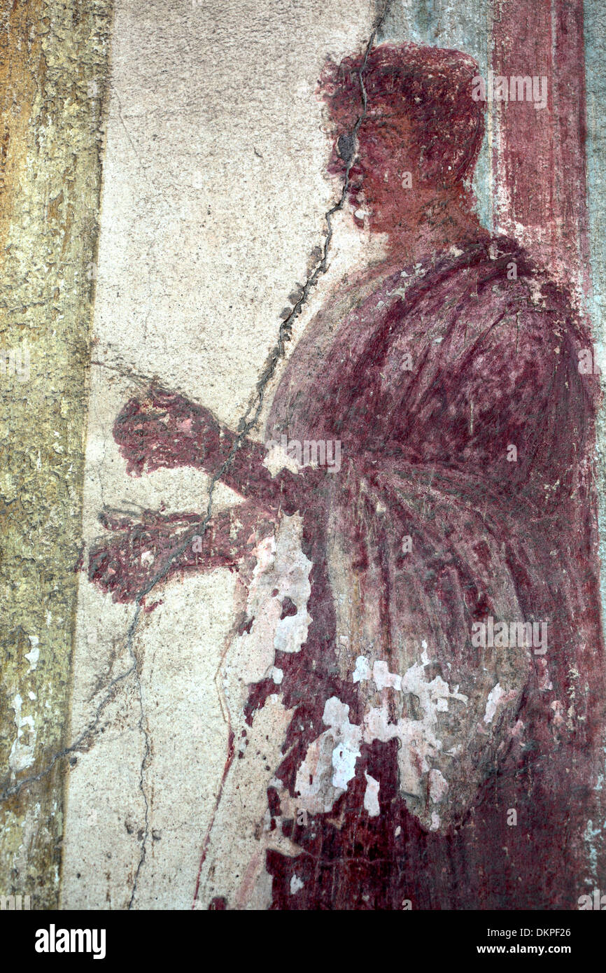 Antico dipinto murale, Pompei, Campania, Italia Foto Stock