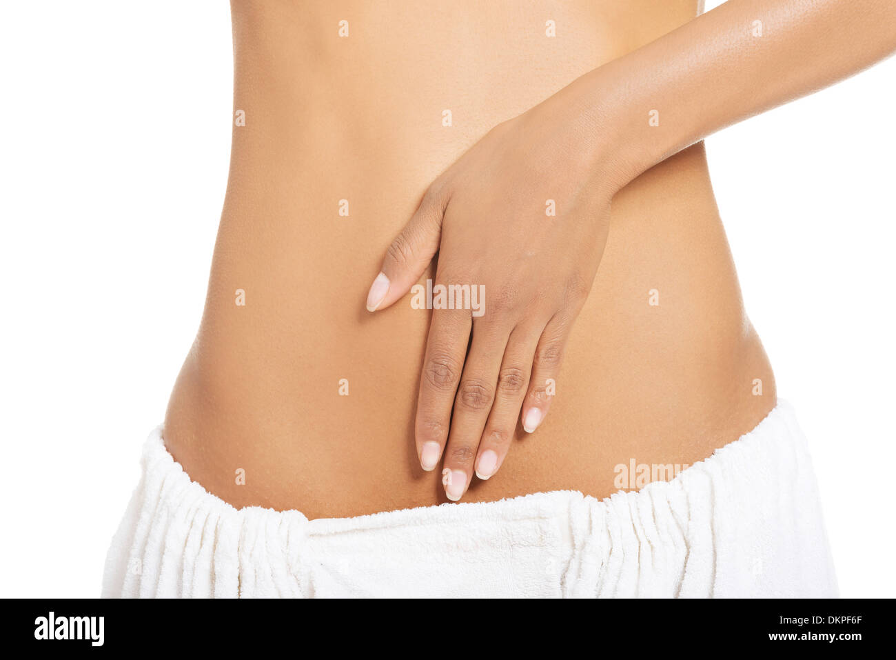 Montare e sottile per la giovane donna pancia Foto Stock