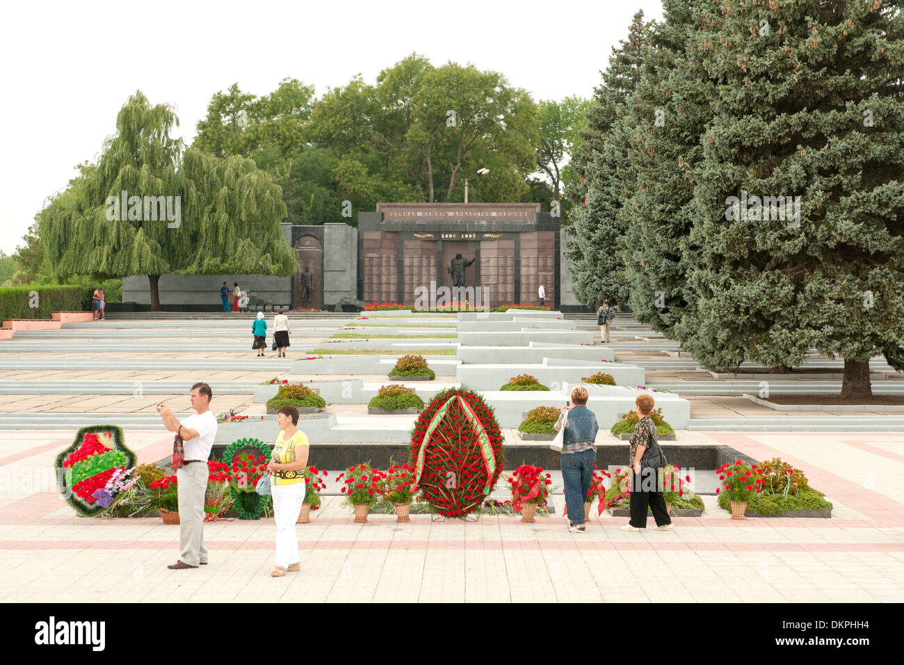 Hero's cimitero (aka il Memoriale di Gloria) in Tiraspol, capitale della Transnistria. Foto Stock