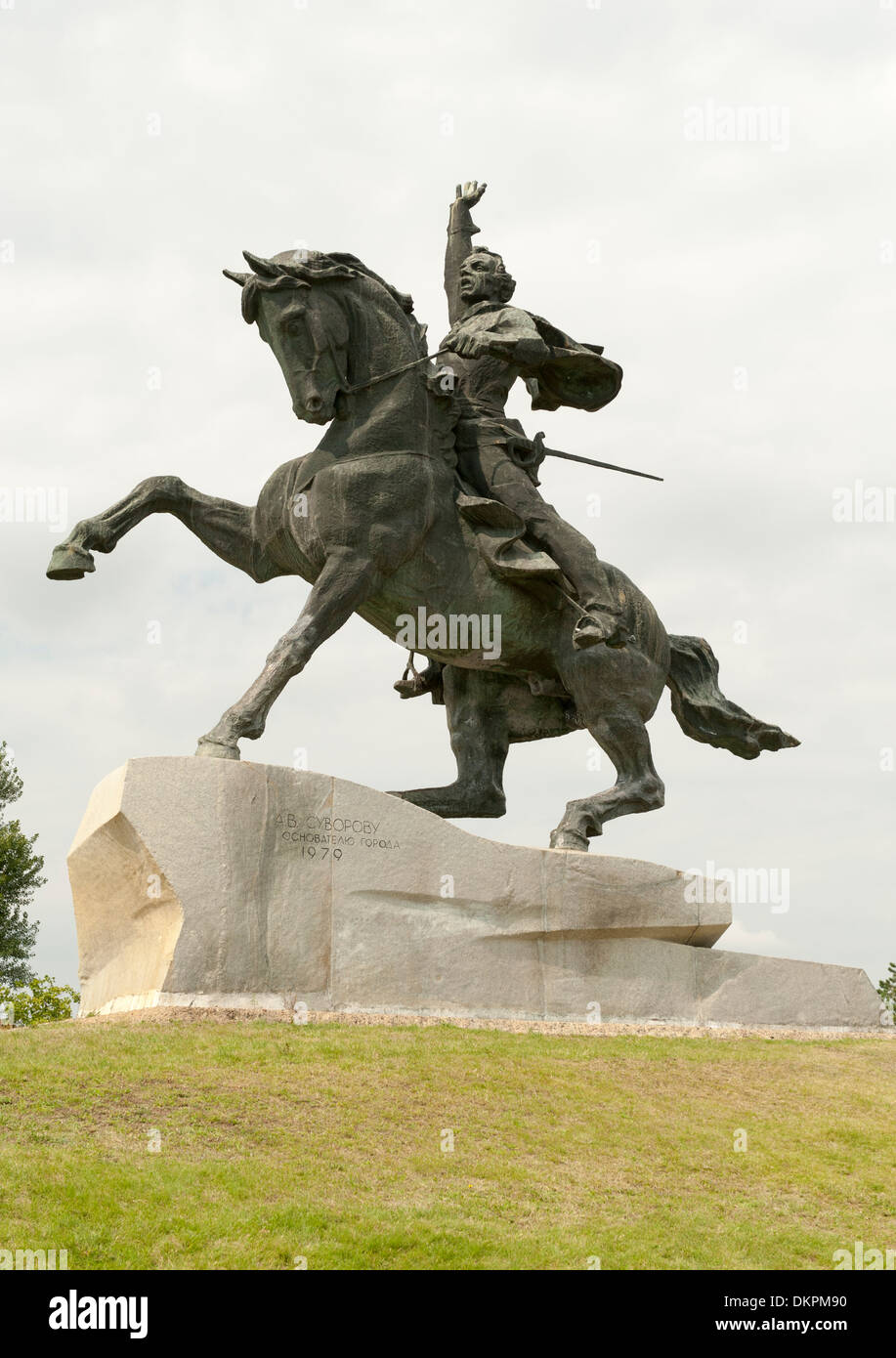 Monumento a Alexander Suvorov in Tiraspol, capitale della Transnistria. Foto Stock