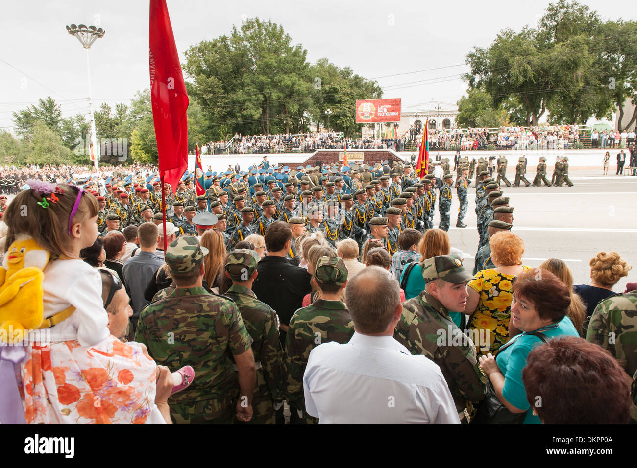 Giorno di indipendenza parade e celebrazioni in Transnistria il 2 settembre. Foto Stock