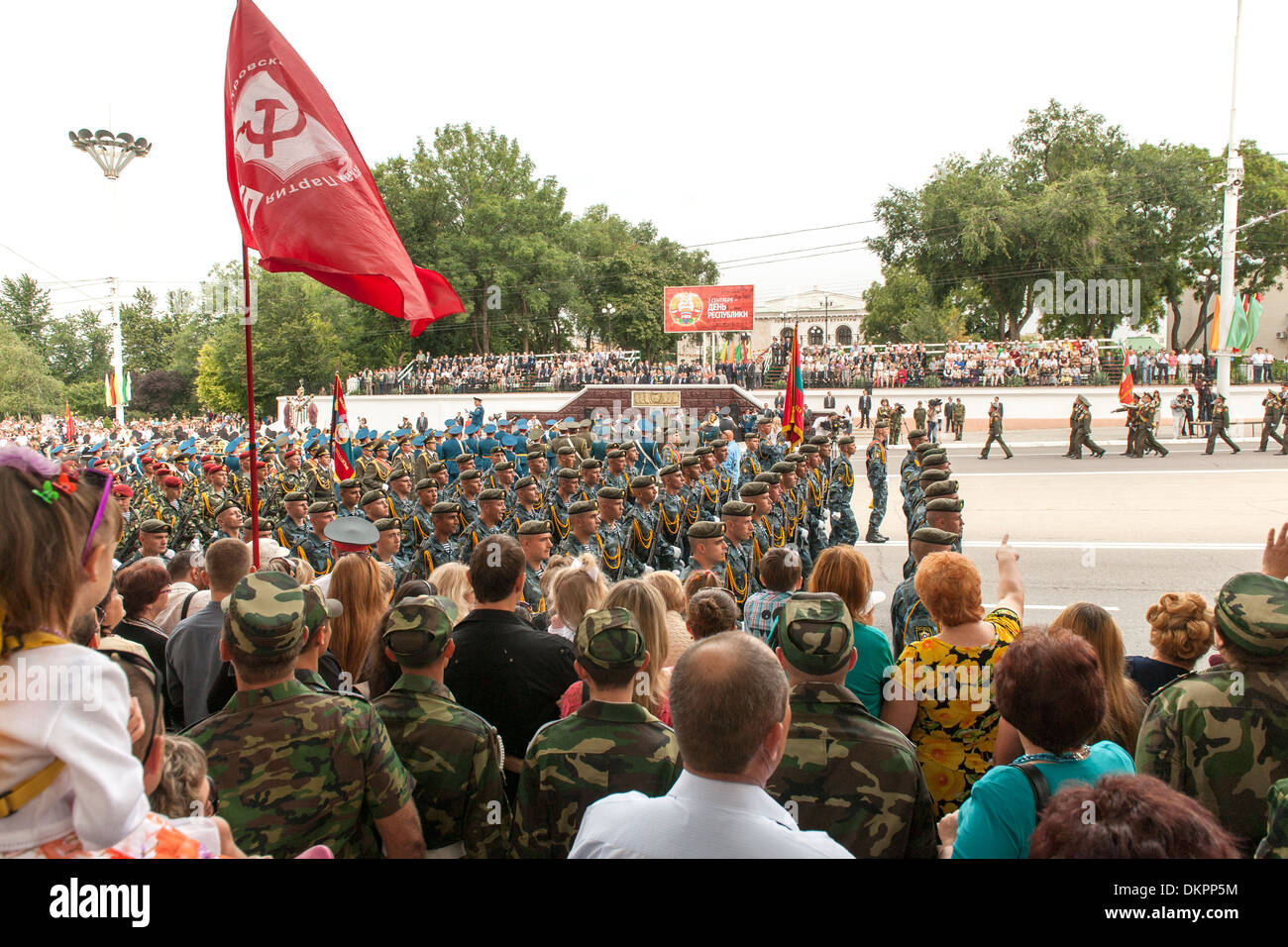 Giorno di indipendenza parade e celebrazioni in Transnistria il 2 settembre. Foto Stock