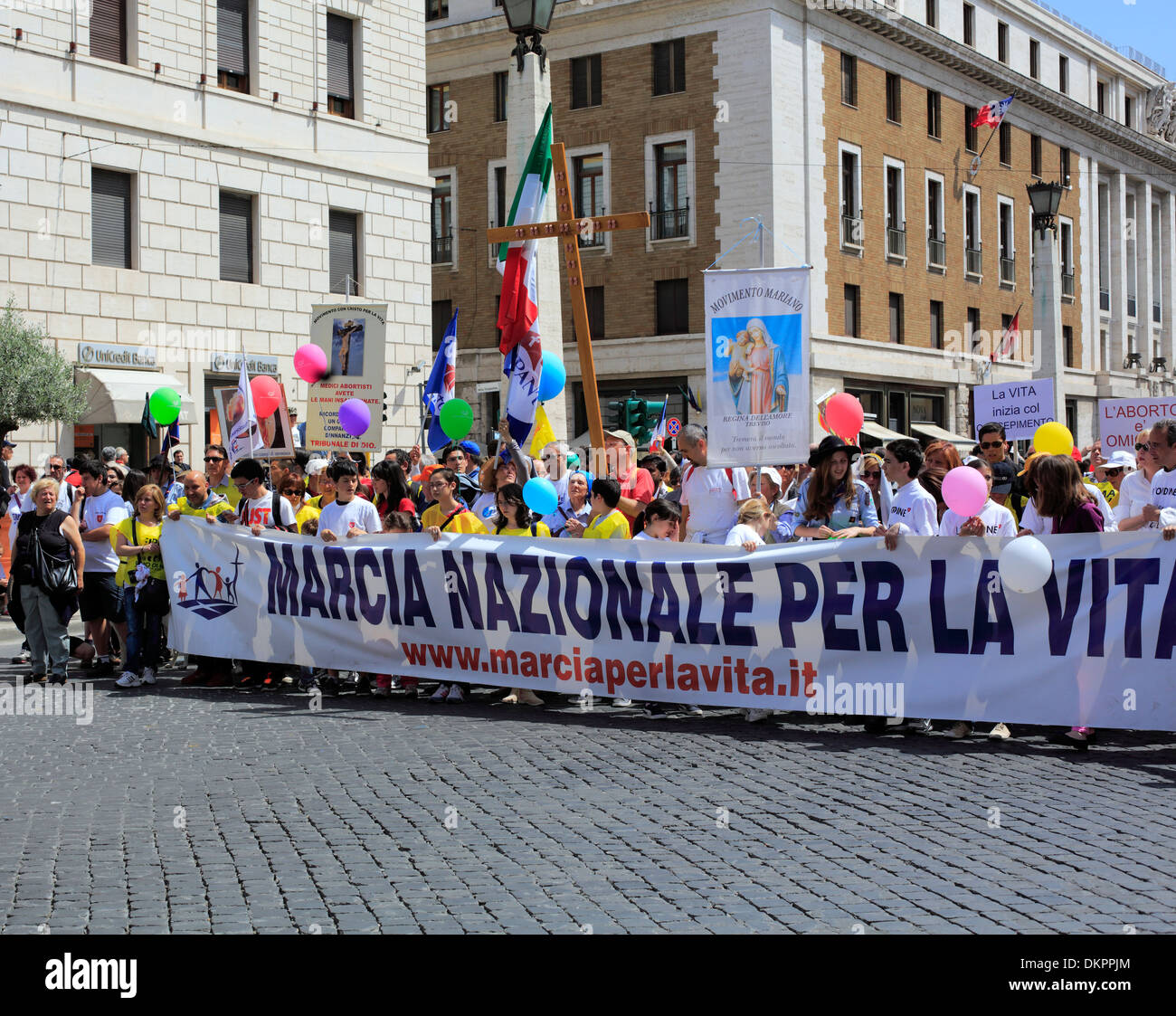 Manifestazione cattolica contro l aborto, Roma, Italia Foto Stock